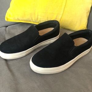 Madden Girl ‘Gemma’ black suede slip on shoes